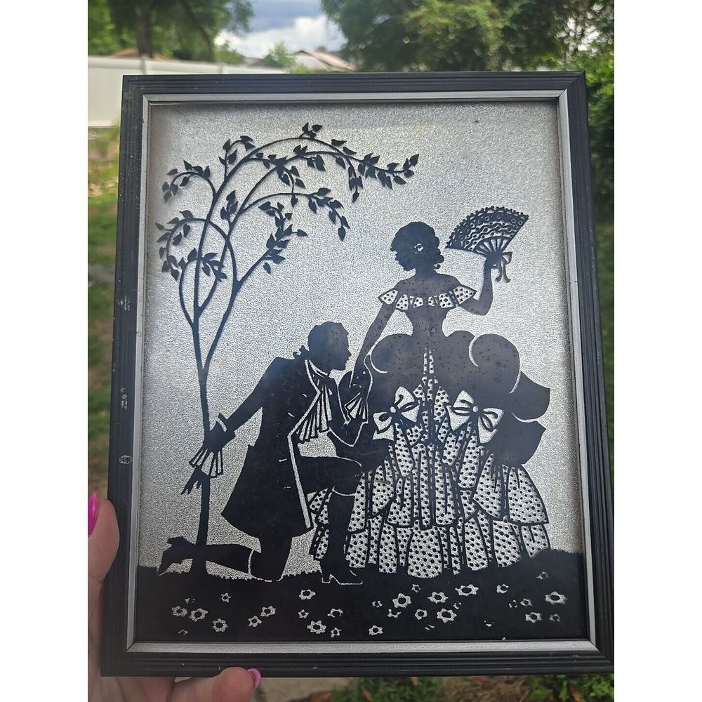 Vintage Art Deco Foil Silhouette‎ Lady & Gentlemen